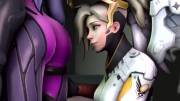 Mercy kisses Widowmaker's booboo [FxF]