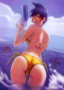 Tracer on the beach