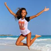 Katya Clover jumping for joy (Cross post /r/happygirls)