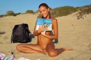 Katya researching beaches