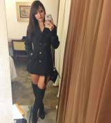 Short skirt and a long jacket