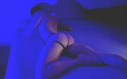 Butt, blue light and a jockstrap