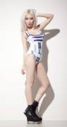 Ninja Blood Barbie in R2-D2 swimsuit