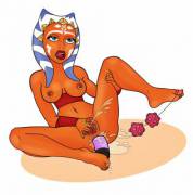 Ahsoka Tano toying with herself (rivawi)