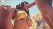 Pharah Underboob View &amp; Blowjob