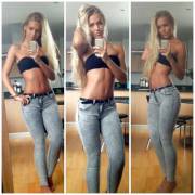 Blonde in jeans