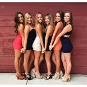 Six tight short dresses.