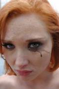 One teary eye.