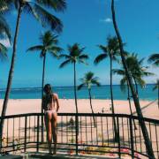 Looking at the beach