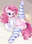 Pinkie Pie wearing stockings (artist:shepherd0821)