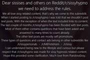 Dear sissies and others on Reddit/r/Sissyhypno we need to address the rules.
