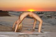 Chakrasana on the Beach (x-post r/SexySunsets)