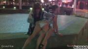 Bare Bottom Spanking in Public (F/F) (gif)