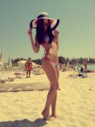 Gray pink bikini
