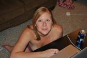 Cum facial while chatting online