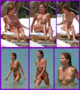 Millie Mackintosh topless on the beach. UK