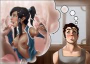 Bolin thinking about a Korra gangbang