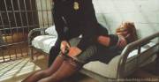 Cop rips her dress to expose her ass…