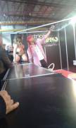 Betty Foxxx posing for fans at Eros Porto