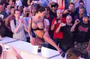 Bonnie Rotten flashing the crowd at Salón Erótico de Barcelona