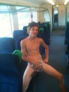 It's fine, perfectly normal being naked on a train. Now pose for me.