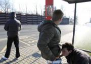 Killing time at the bus stop