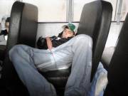 Sleeping on the bus