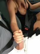 In car handjob