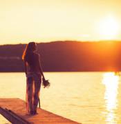 sunset on the dock