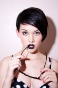 Black lips and glasses