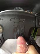 [PROOF] Cum on a steering wheels