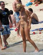 Only one naked at the beach