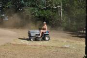 Mowing the lawn