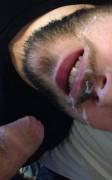 In his beard