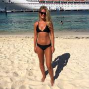 Cruise hottie in a black bikini