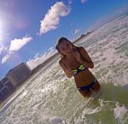 Happy in the surf