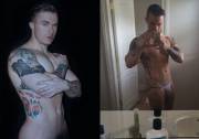 One of my modeling pics, plus a bathroom jockstrap selfie, cause lol @ jockstraps.
