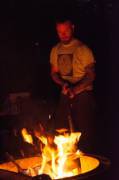 Tending the fire (and literally hot).