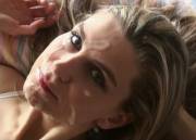 On her face