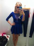 Blue dress at changing room