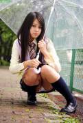 Pretty girl with umbrella