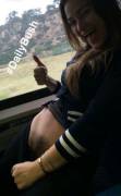 Dani Daniels on the train