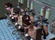 [3d] Three armless hucows hard at work in the farm