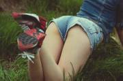 Lying down in the grass