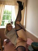 Thick thigh MILF on dinner table