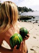 Watermelon on the beach