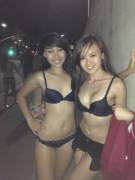 Asian hotties in their sexy bra &amp; panties in public