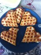Heart shaped waffles for breakfast!