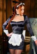 Beautiful redhead maid