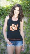 Rosie Jones modelling tops for Soi Dog Phuket